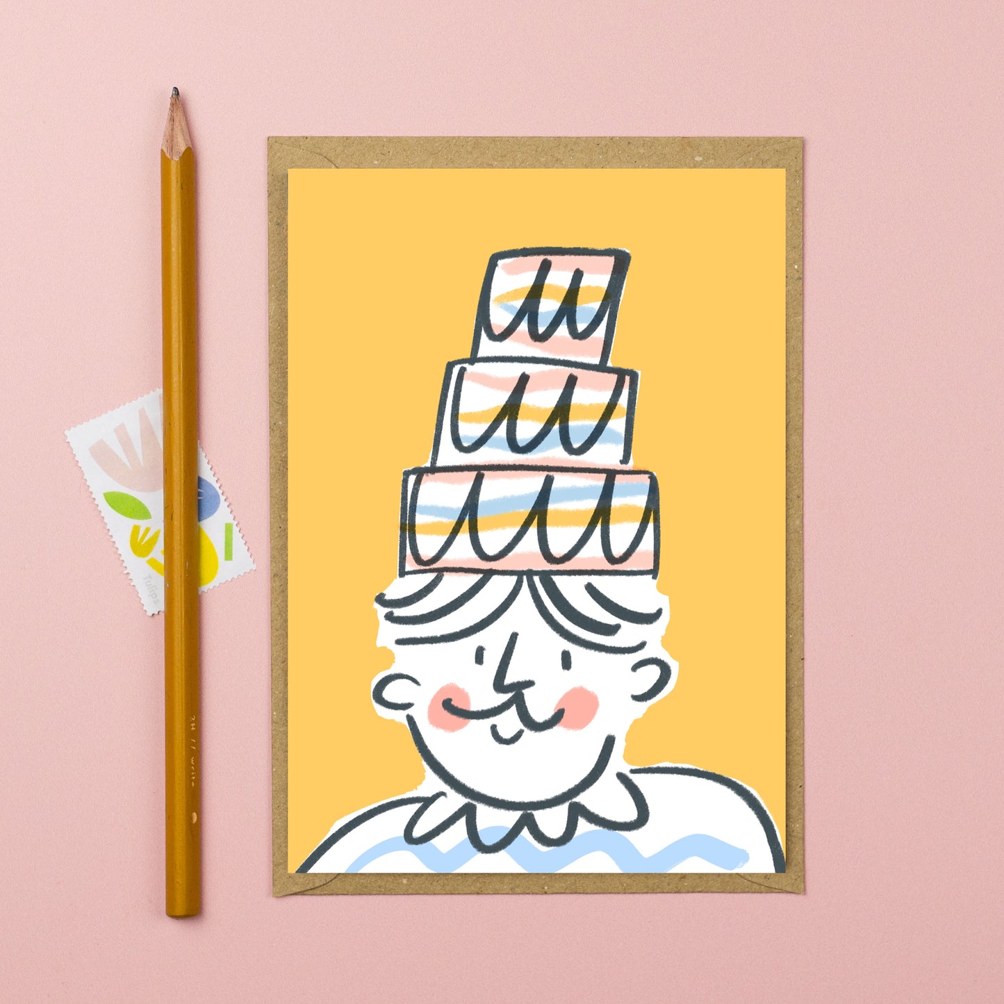 Birthday cake hat card