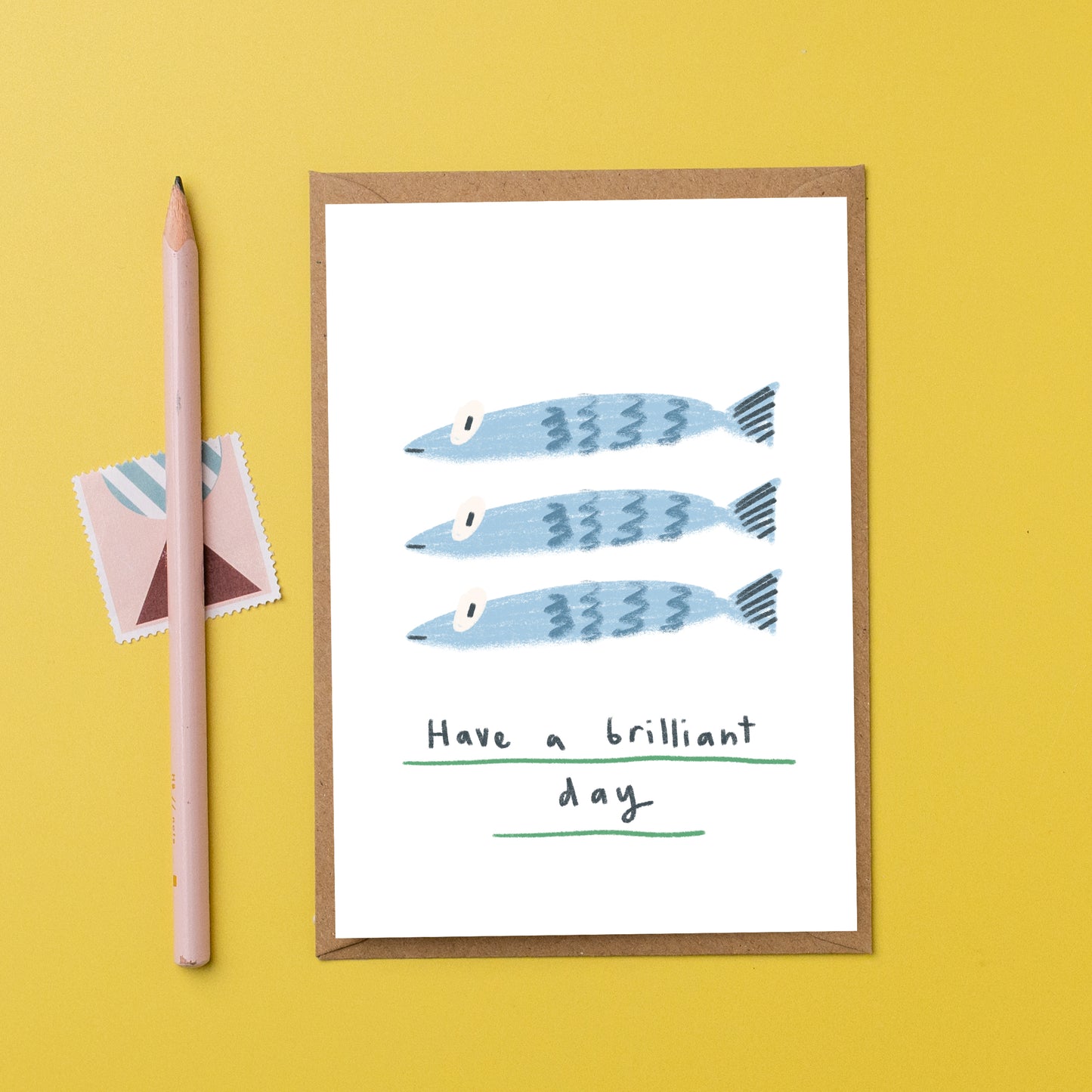 Have a brilliant day fish birthday card