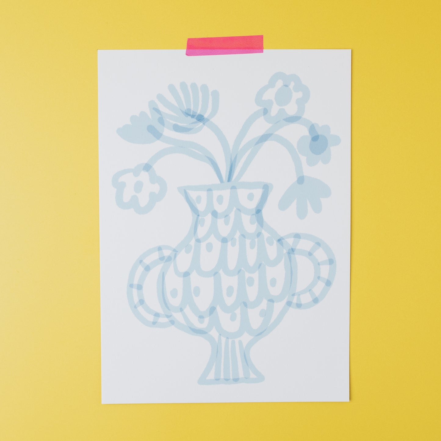 Light blue vase print