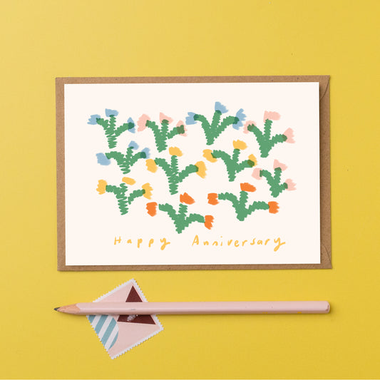 Happy anniversary tulips card