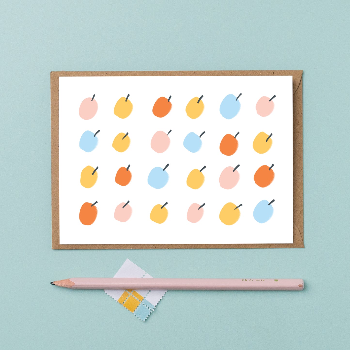 Colourful fruit blank card
