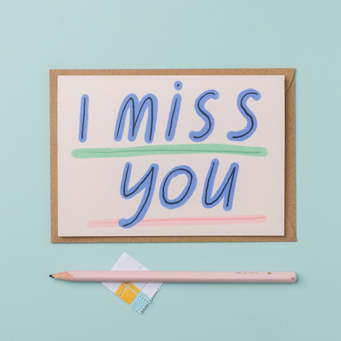 I miss you card