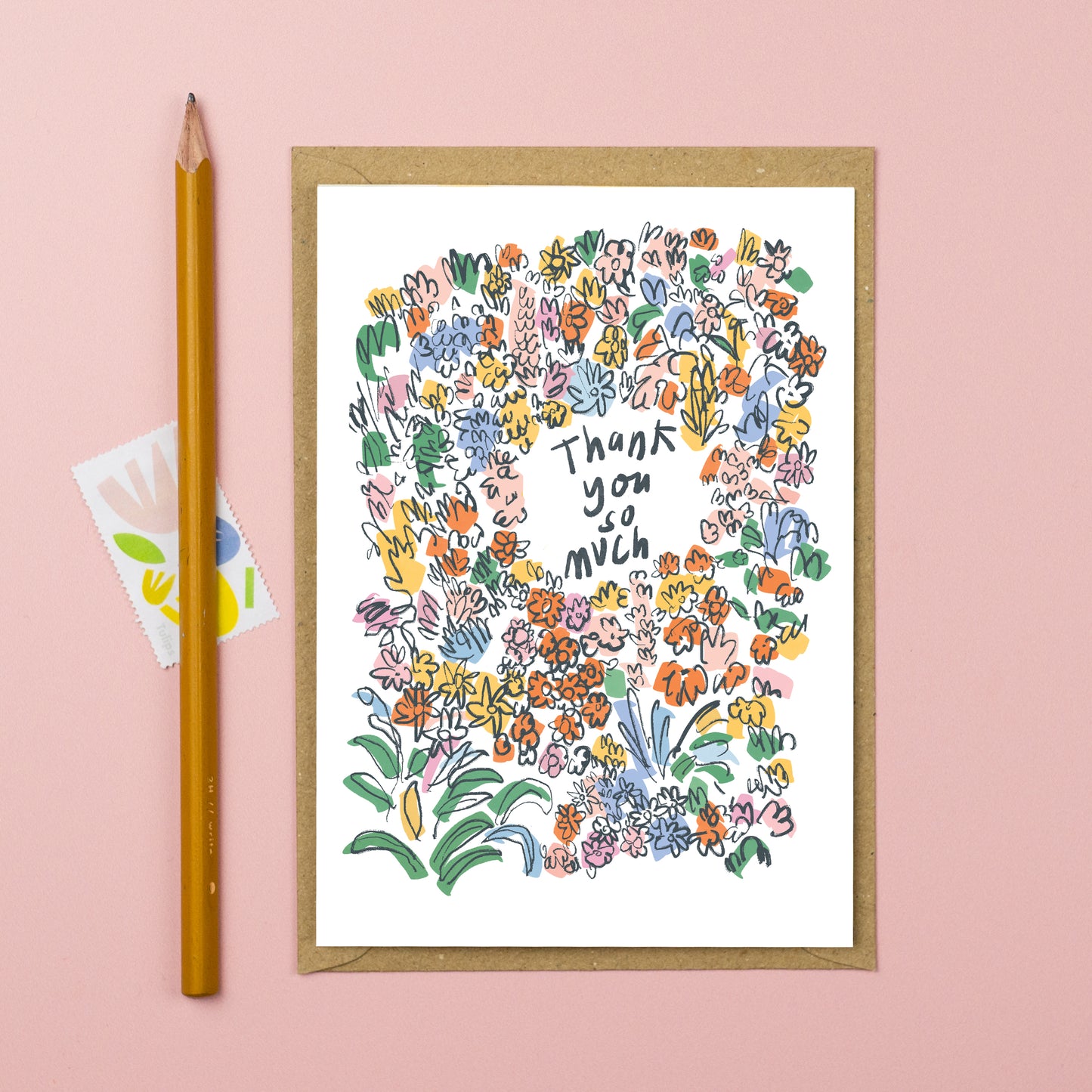 Thank you so much floral card