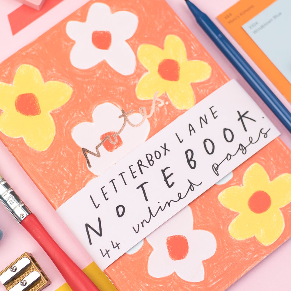 Floral A5 notebook with plain pages