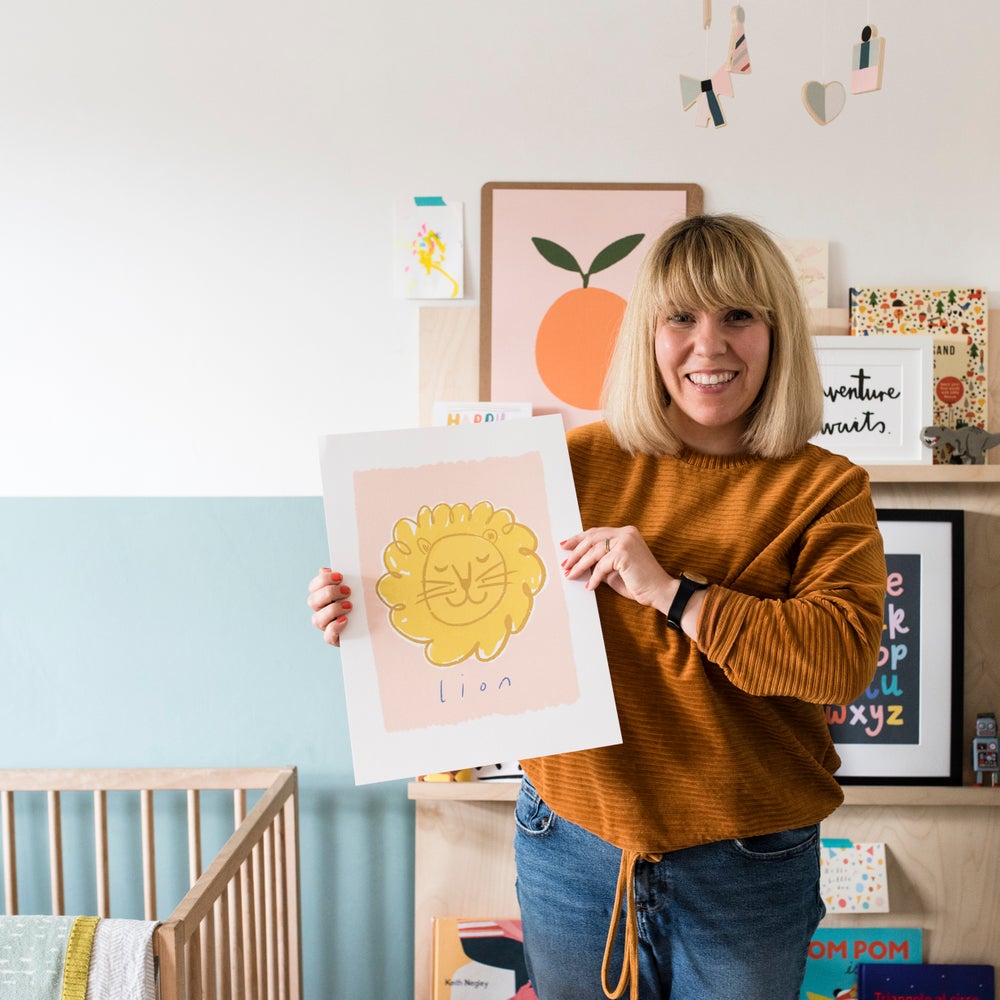 Bright cute Lion print
