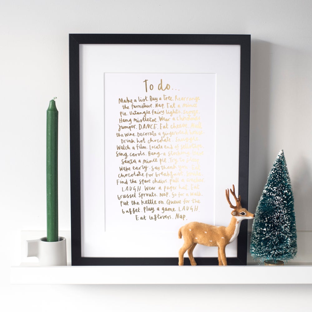 Gold Foiled Christmas To Do List - A4 Size