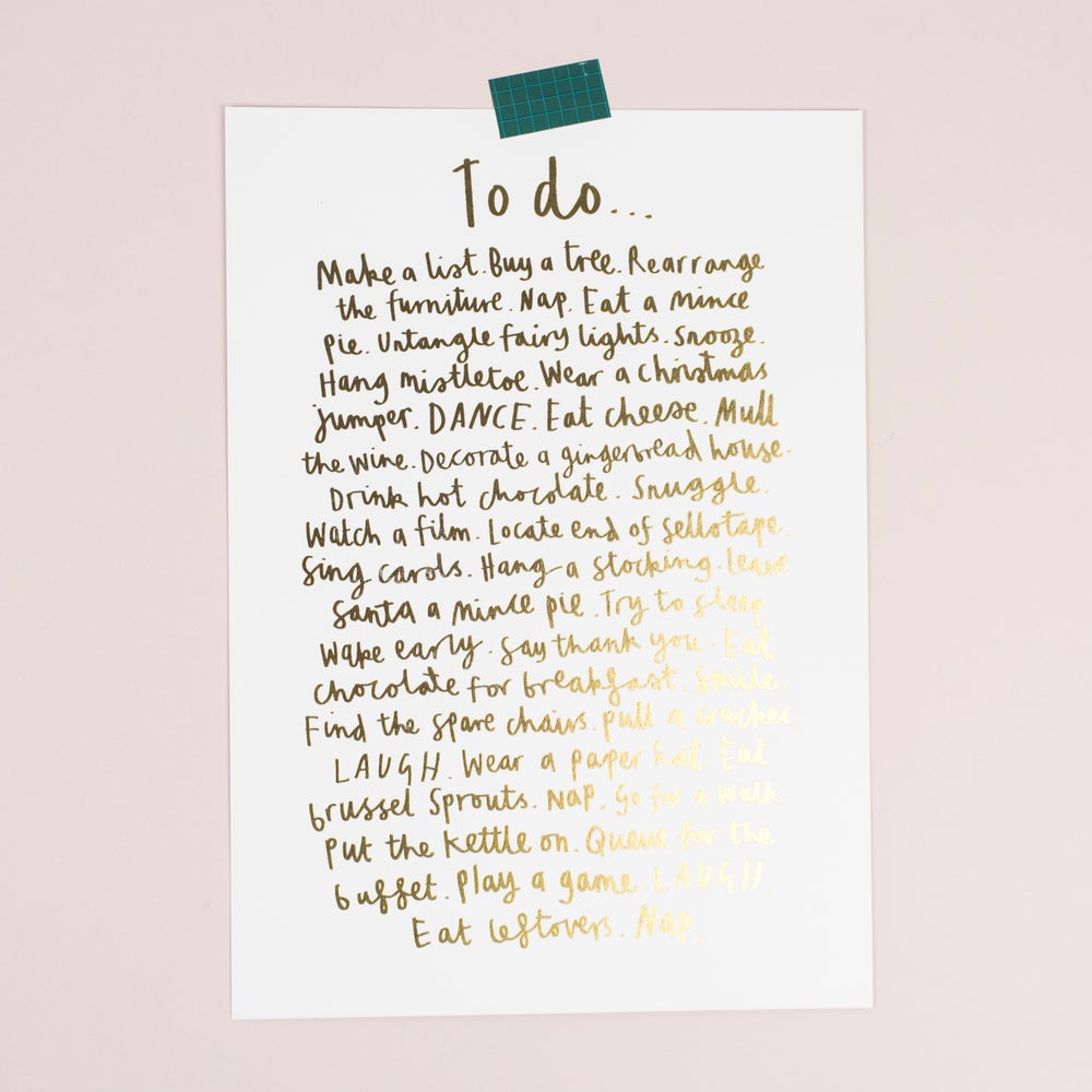 Gold Foiled Christmas To Do List - A4 Size
