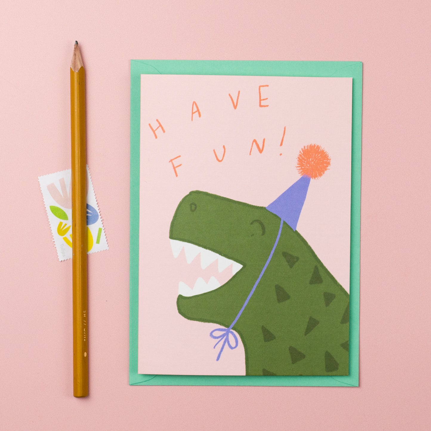 Dino Have fun celebration card