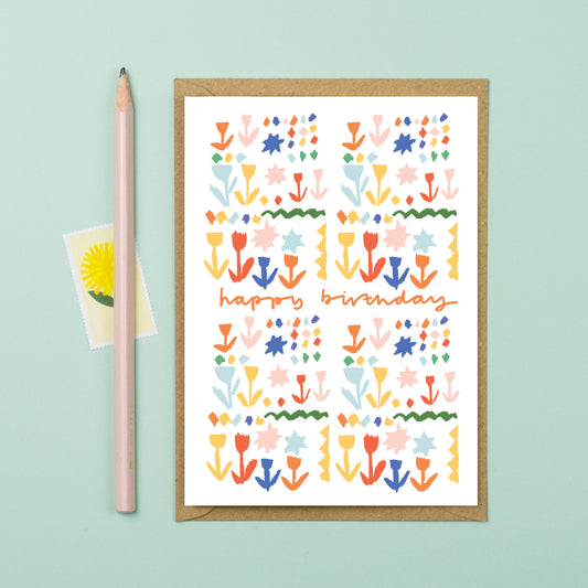 Happy birthday folk card