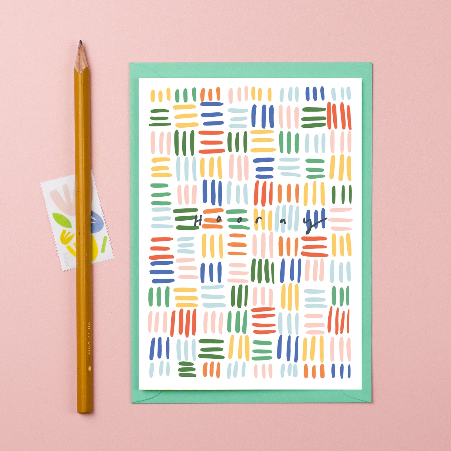 Hooray multi striped cards