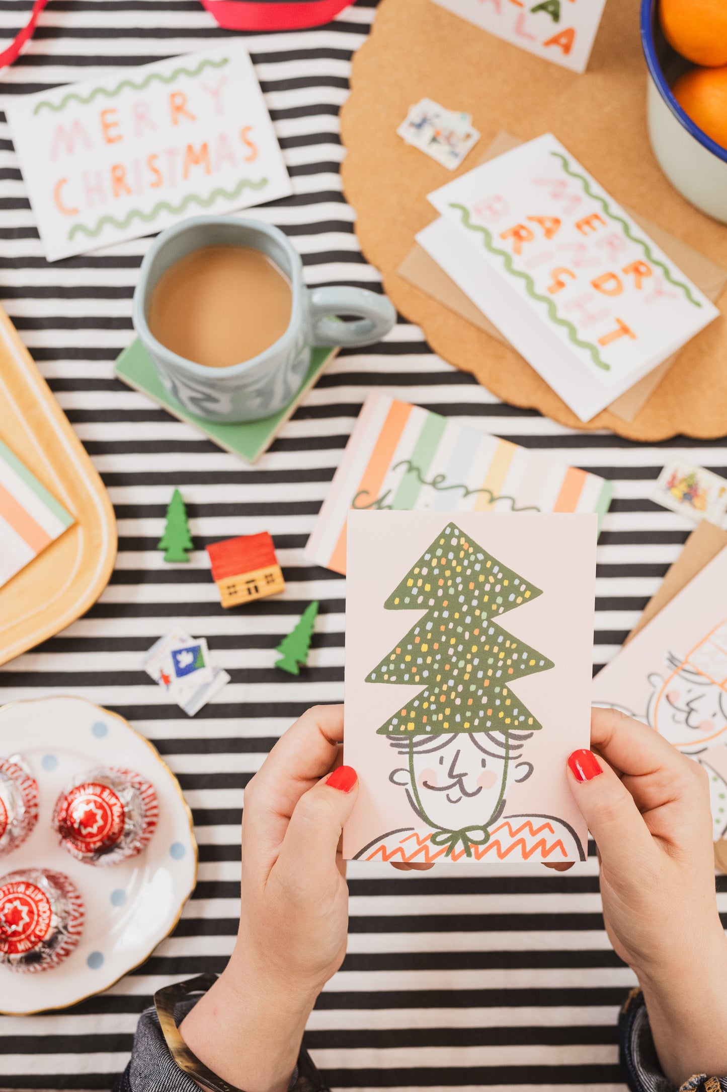 Christmas tree hat christmas card