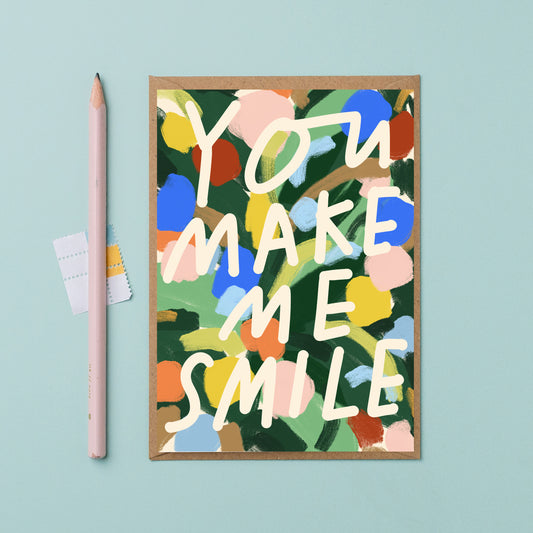 You make me smile encouraging friendship card