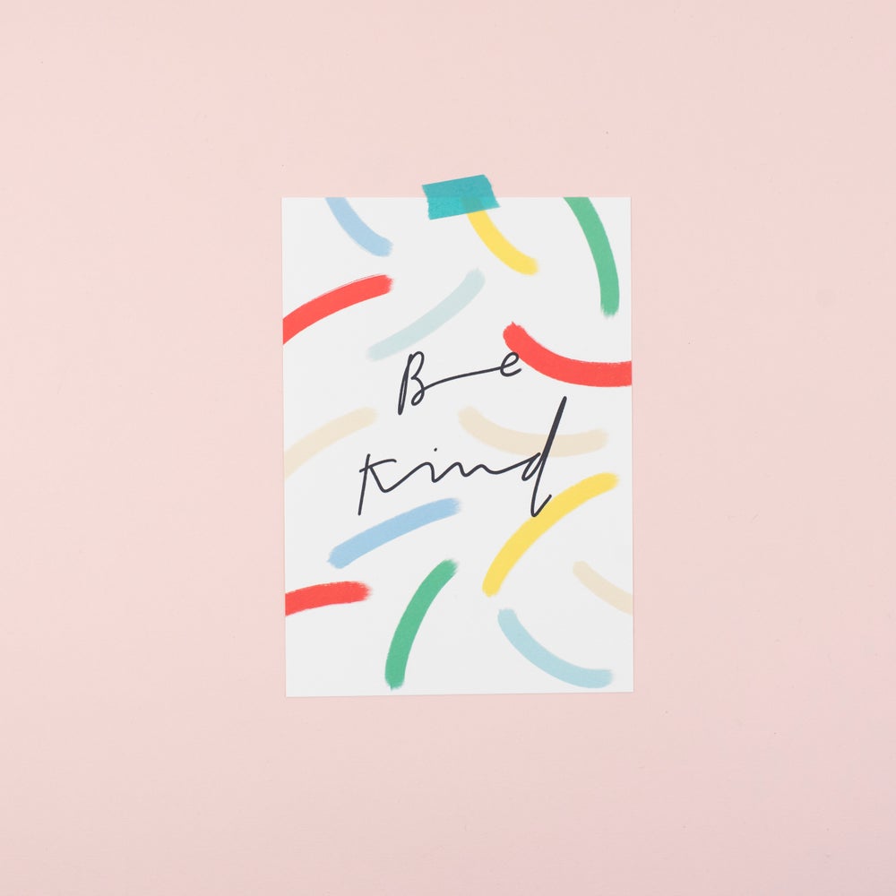 'Be Kind' colourful print on sale