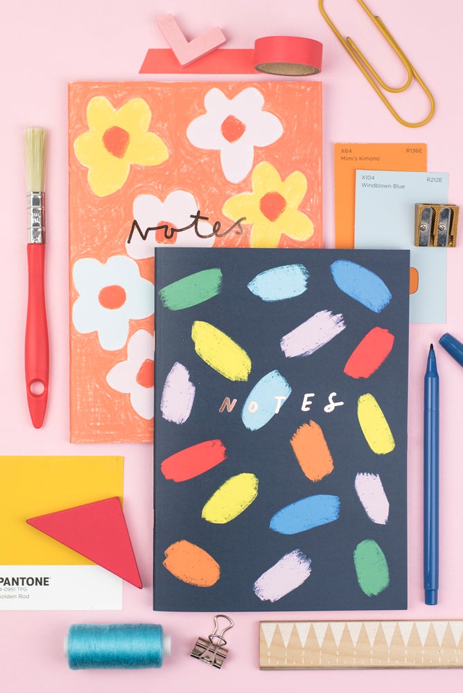 Bright A5 notebook with plain pages