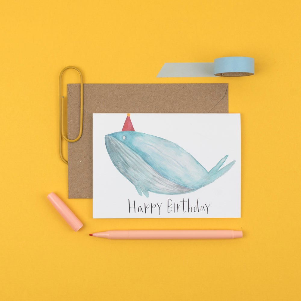 Happy Birthday Whale card