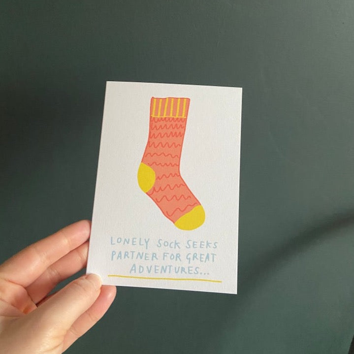 Odd sock seeks partner Valentine’s Day or anniversary card