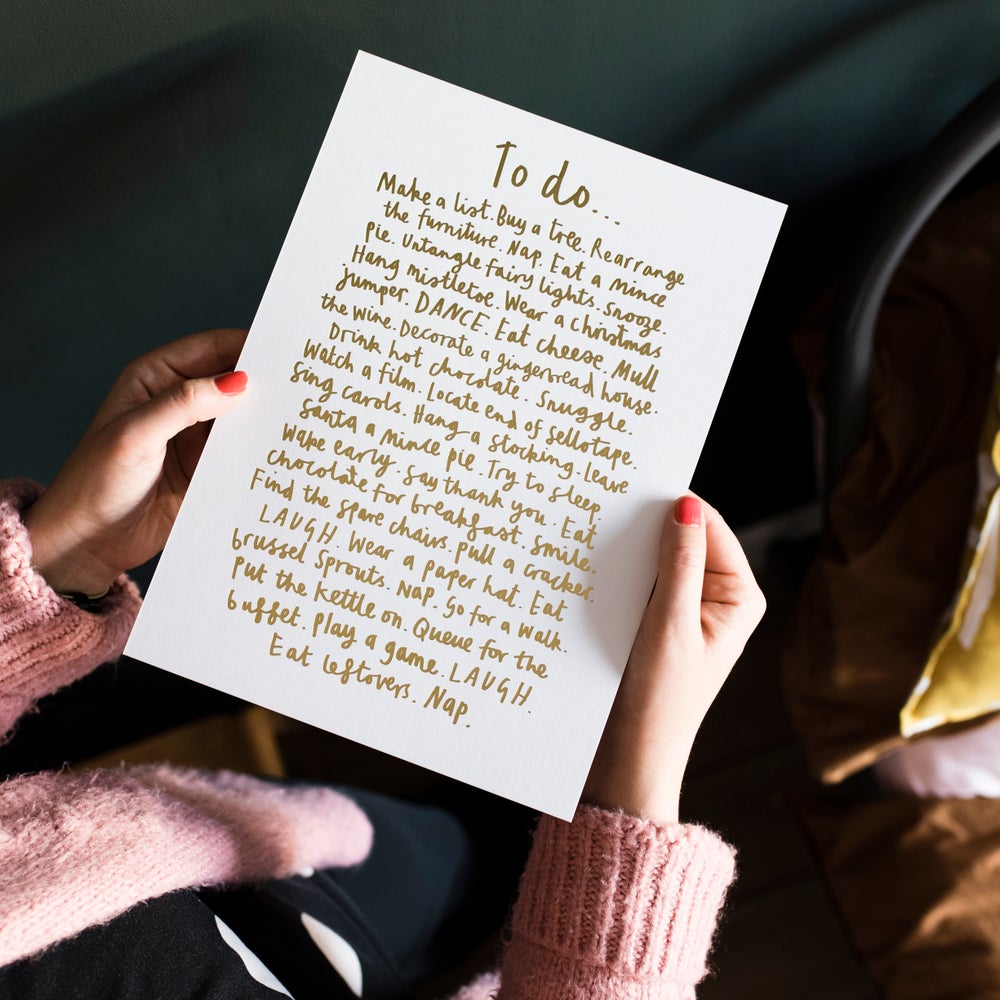 Gold Foiled Christmas To Do List - A4 Size
